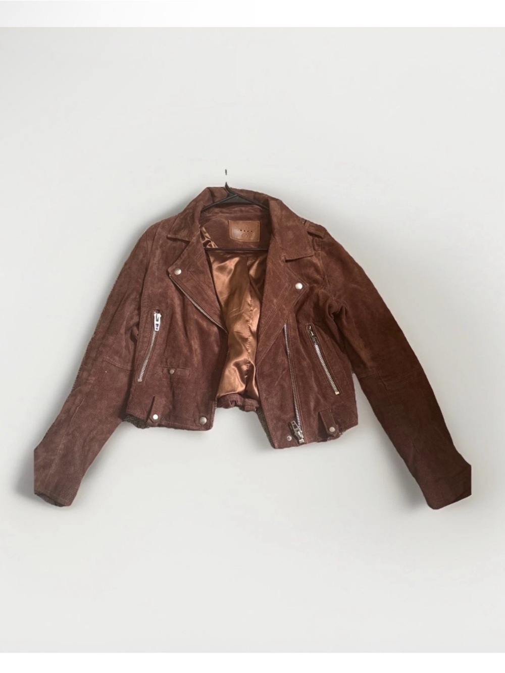 Blank NYC Rust Brown Suede Moto Jacket